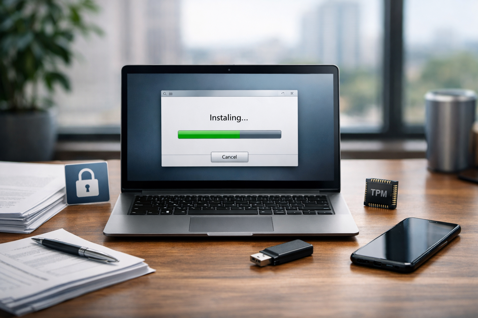 Laptop și documente: descarcare software sigura pentru instalare